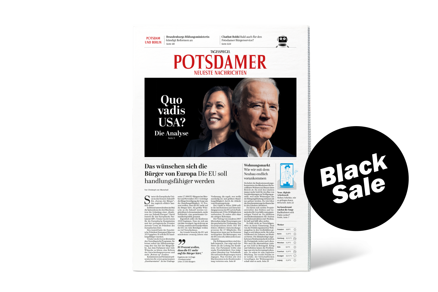 Gedruckte Zeitung 1 Jahr lesen und 50% sparen